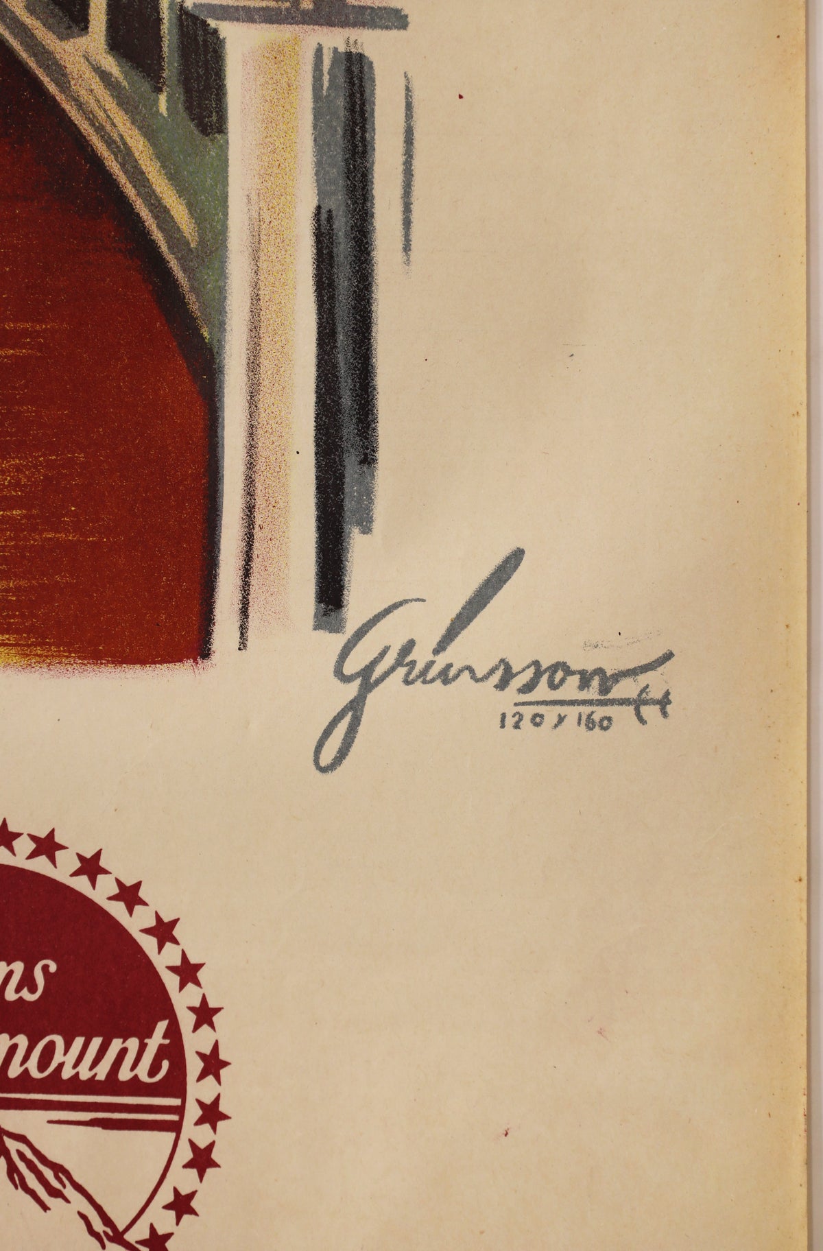 Close-up of the lower right artwork showing the Boris Grinsson signature and 120/160 notation.