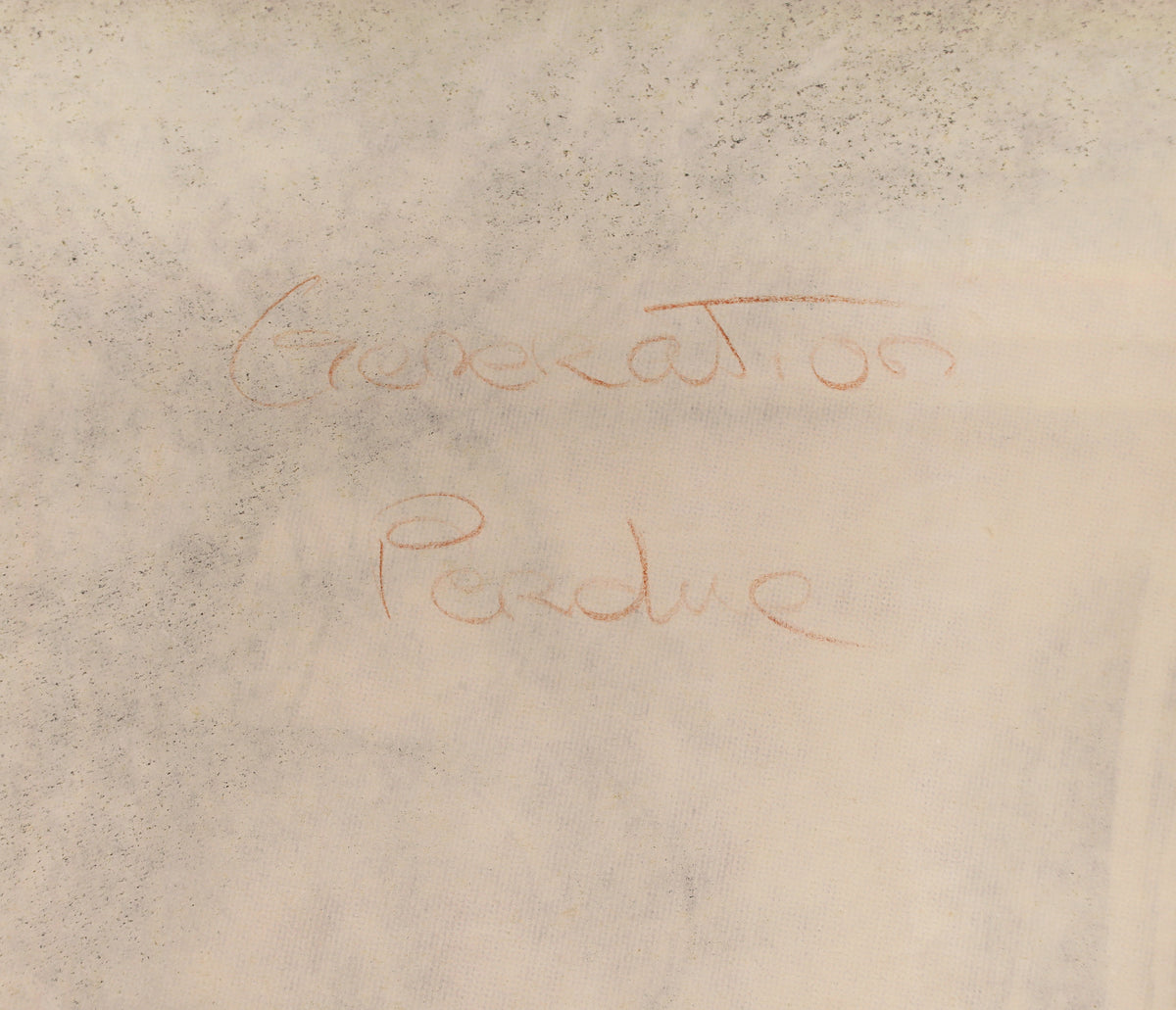 Close-up of handwritten “Generation Perdue” notation on the reverse of the poster.