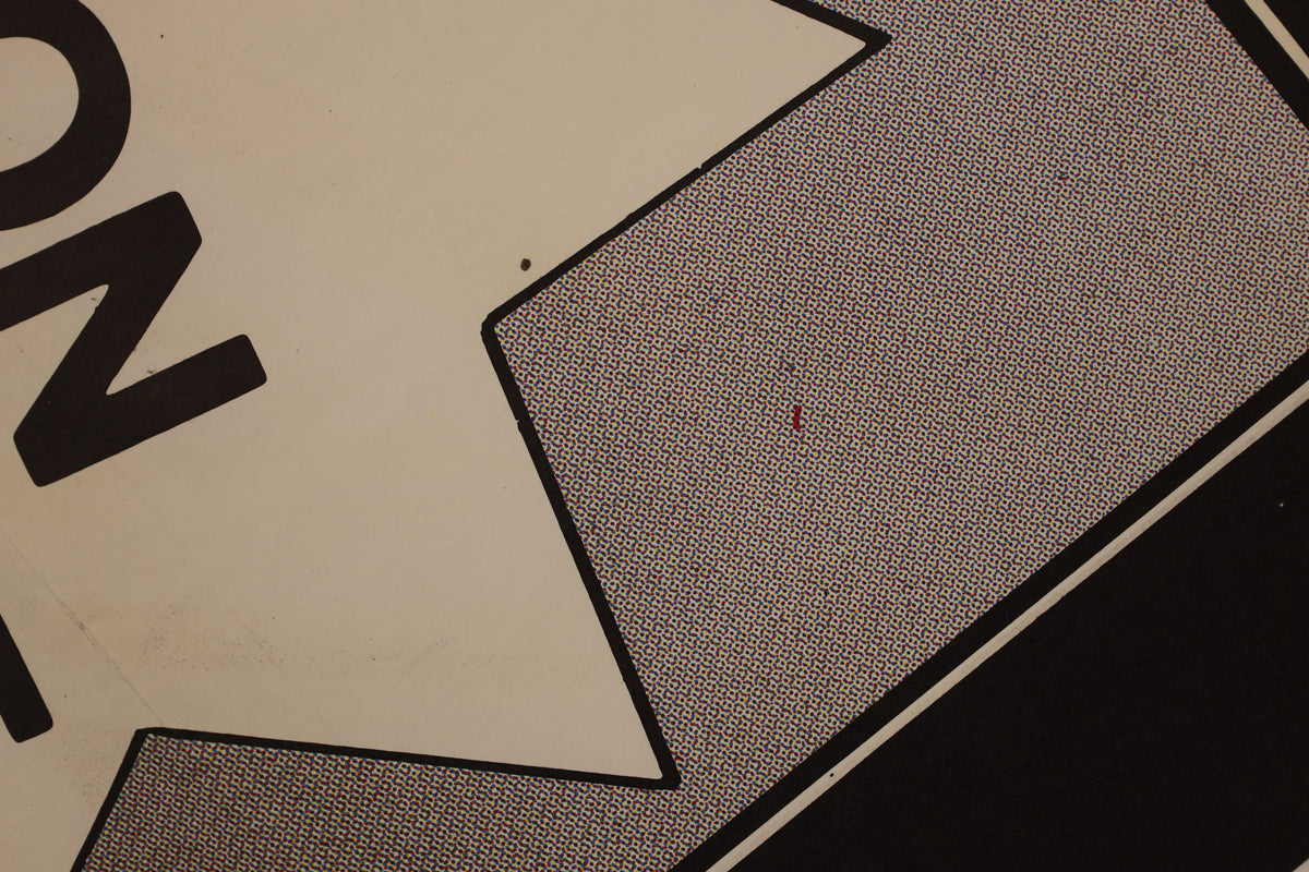 Close-up of Mad Max 2 poster artwork showing printed halftone detail and surface marks