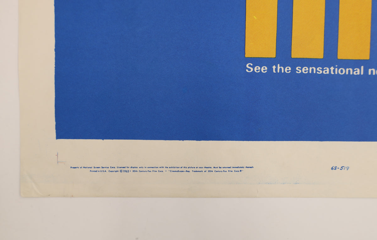 Detail of the Marilyn 1963 one sheet poster showing the National Screen Service text, 20th Century Fox copyright and NSS number 63-519.