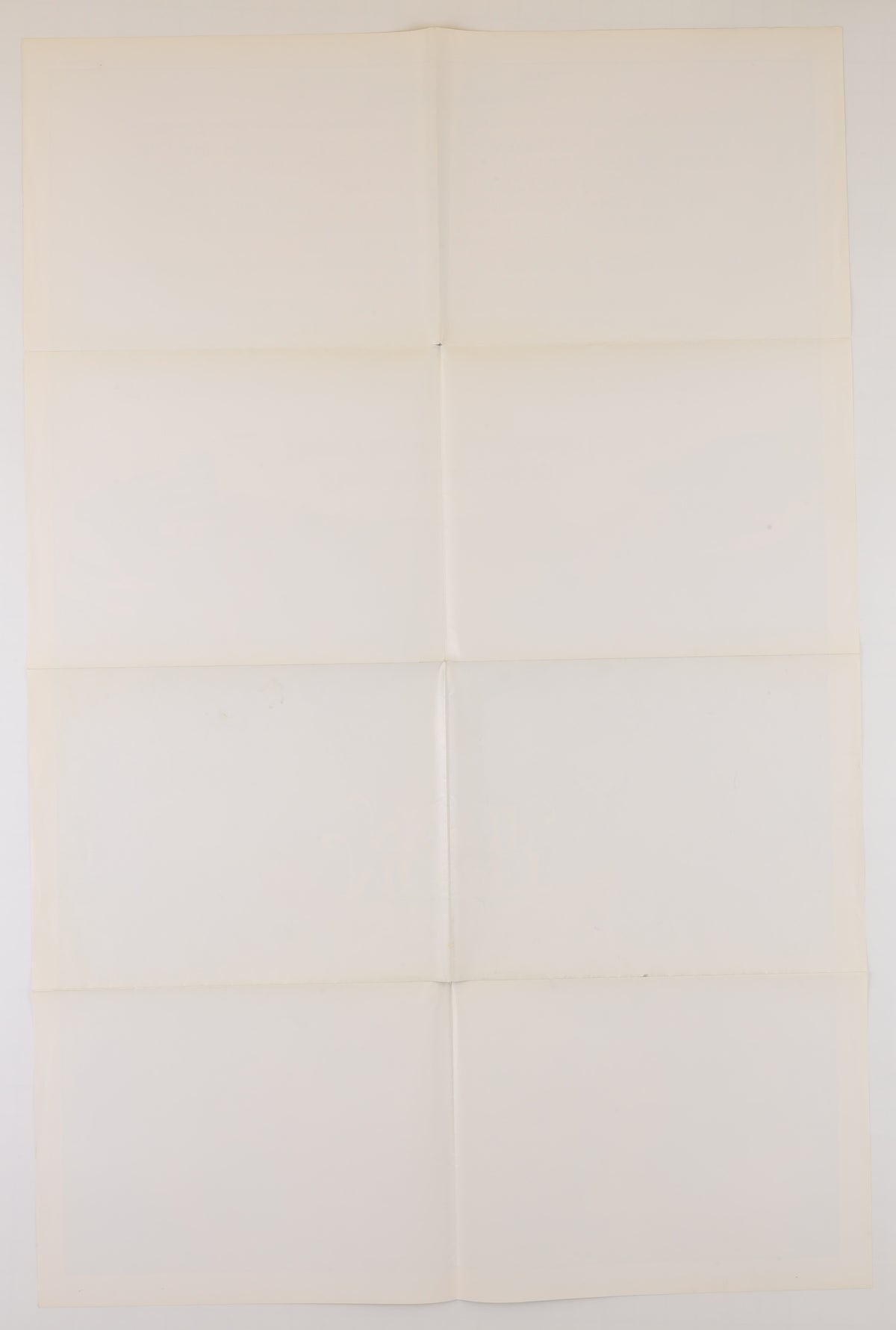 Reverse of the 1979 U.S. one sheet showing the poster's horizontal and vertical fold lines, light toning, and minimal surface wear.
