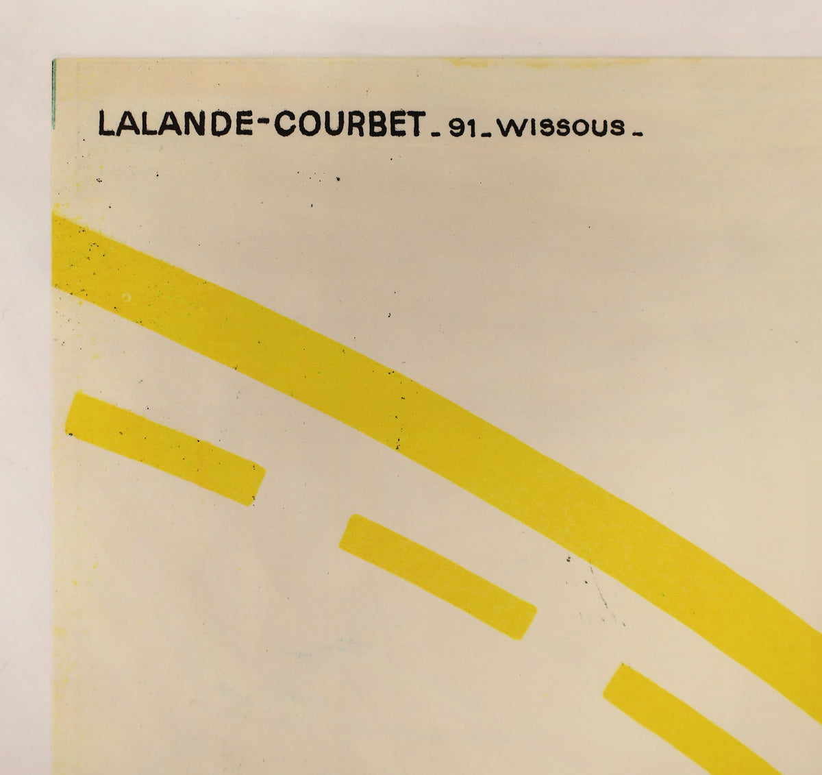 Close-up of French Traffic movie poster showing Lalande-Courbet printer marking from Wissous