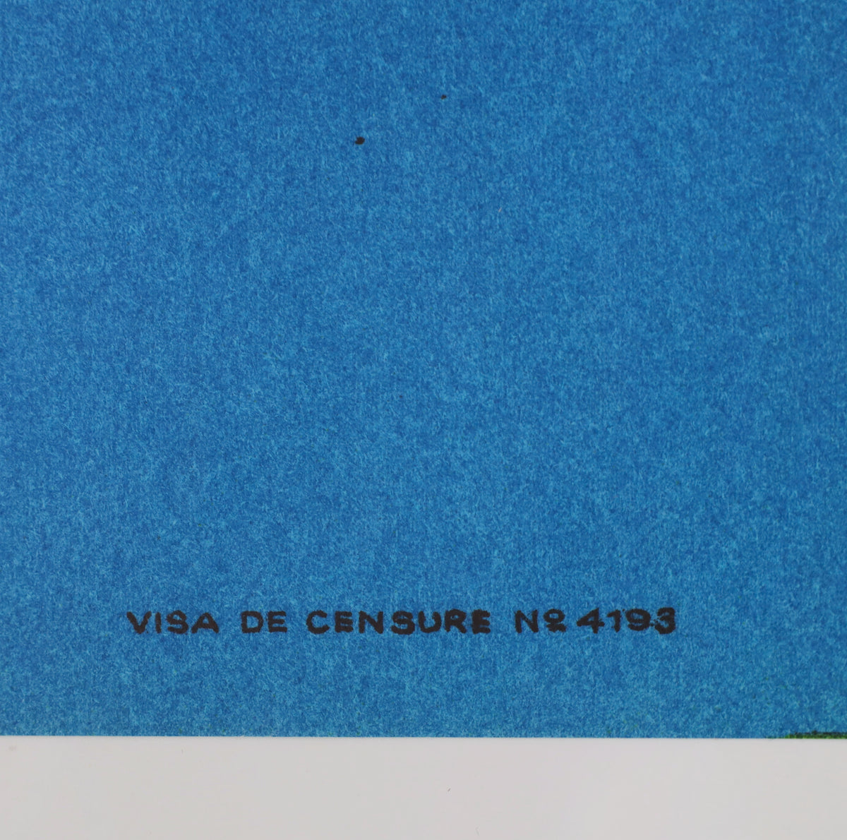 Close-up of French Traffic poster showing blue paper stock and censorship visa number 4193