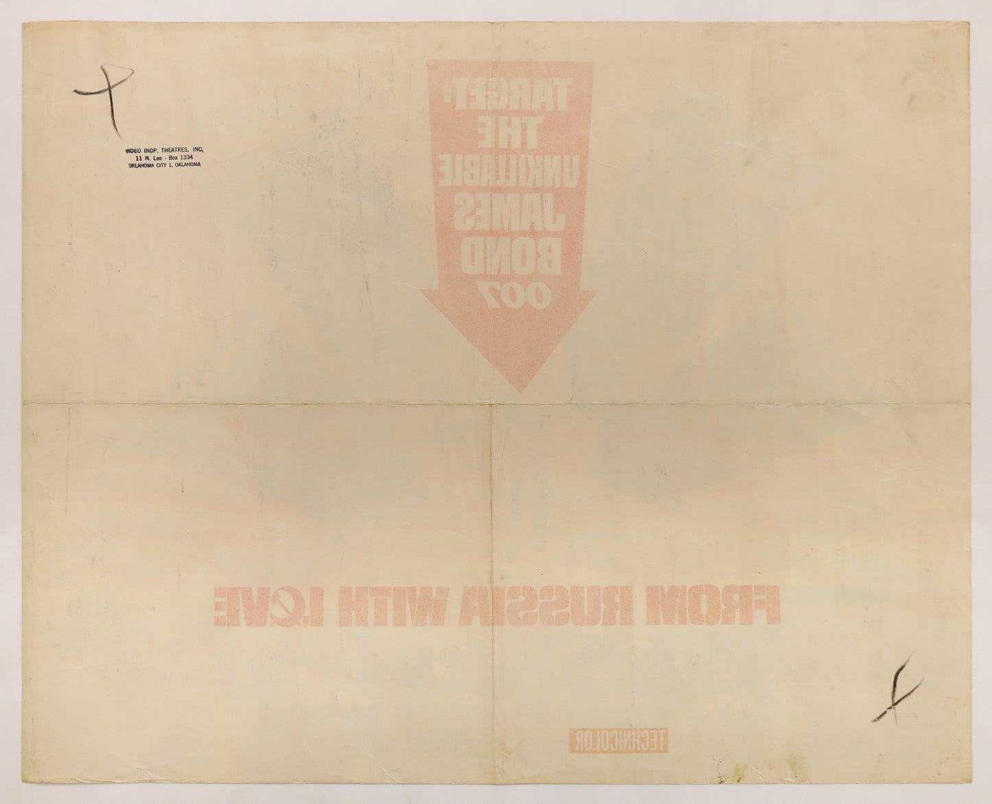 Back of original 1963 From Russia With Love half sheet movie poster.