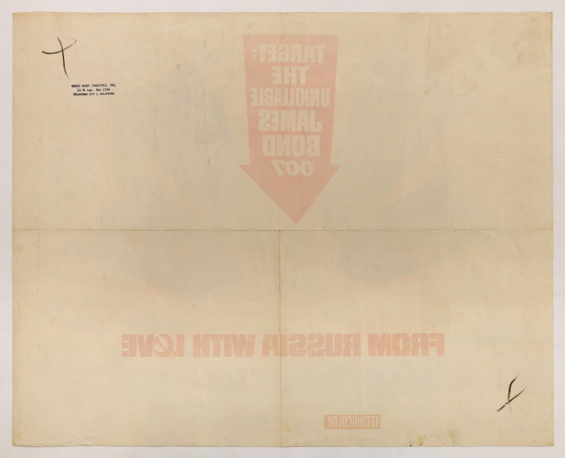 Back of original 1963 From Russia With Love half sheet movie poster.