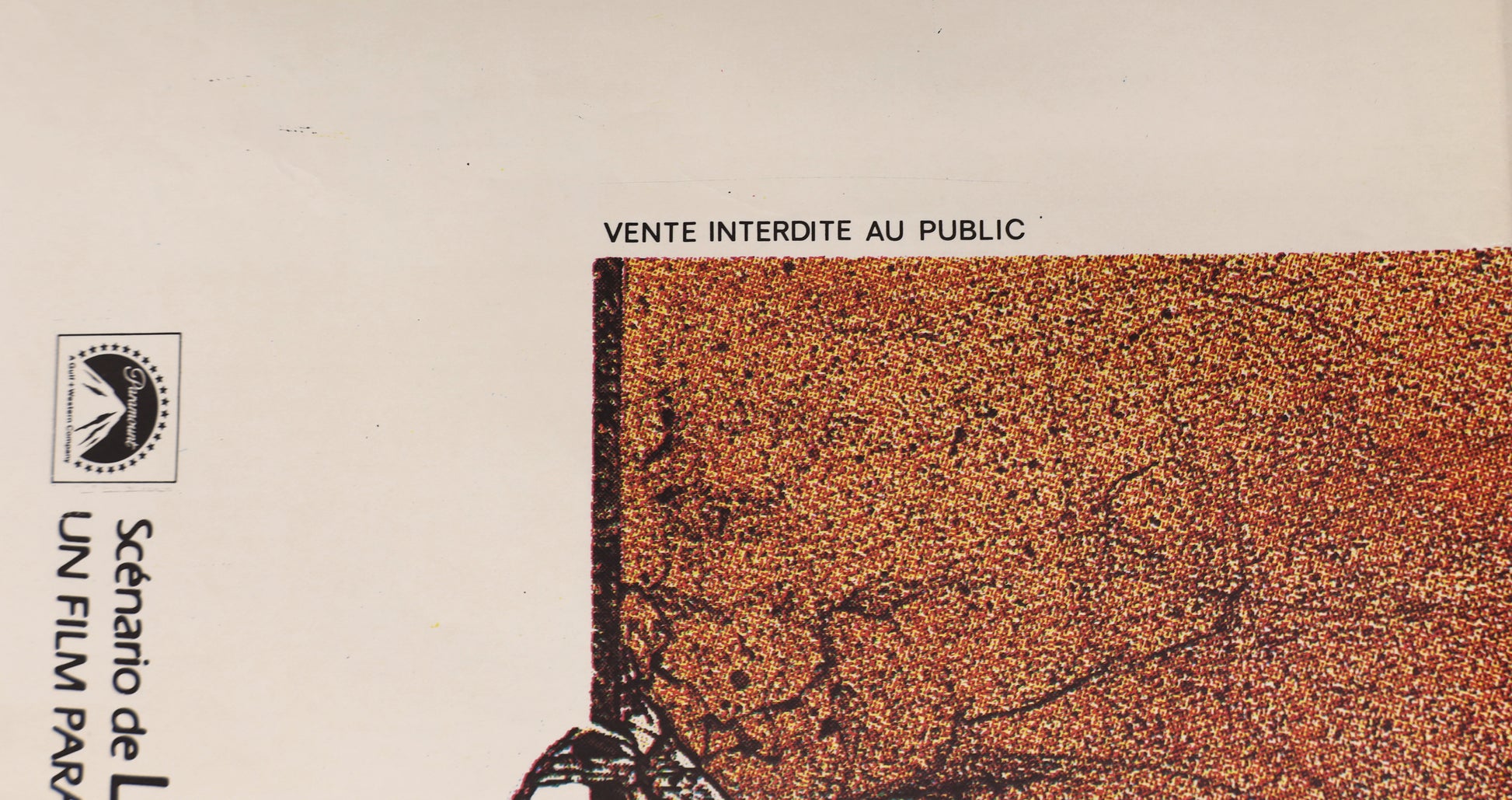 Close-up of Raiders of the Lost Ark (1981) French Grande movie poster showing Paramount and French promotional printing details.