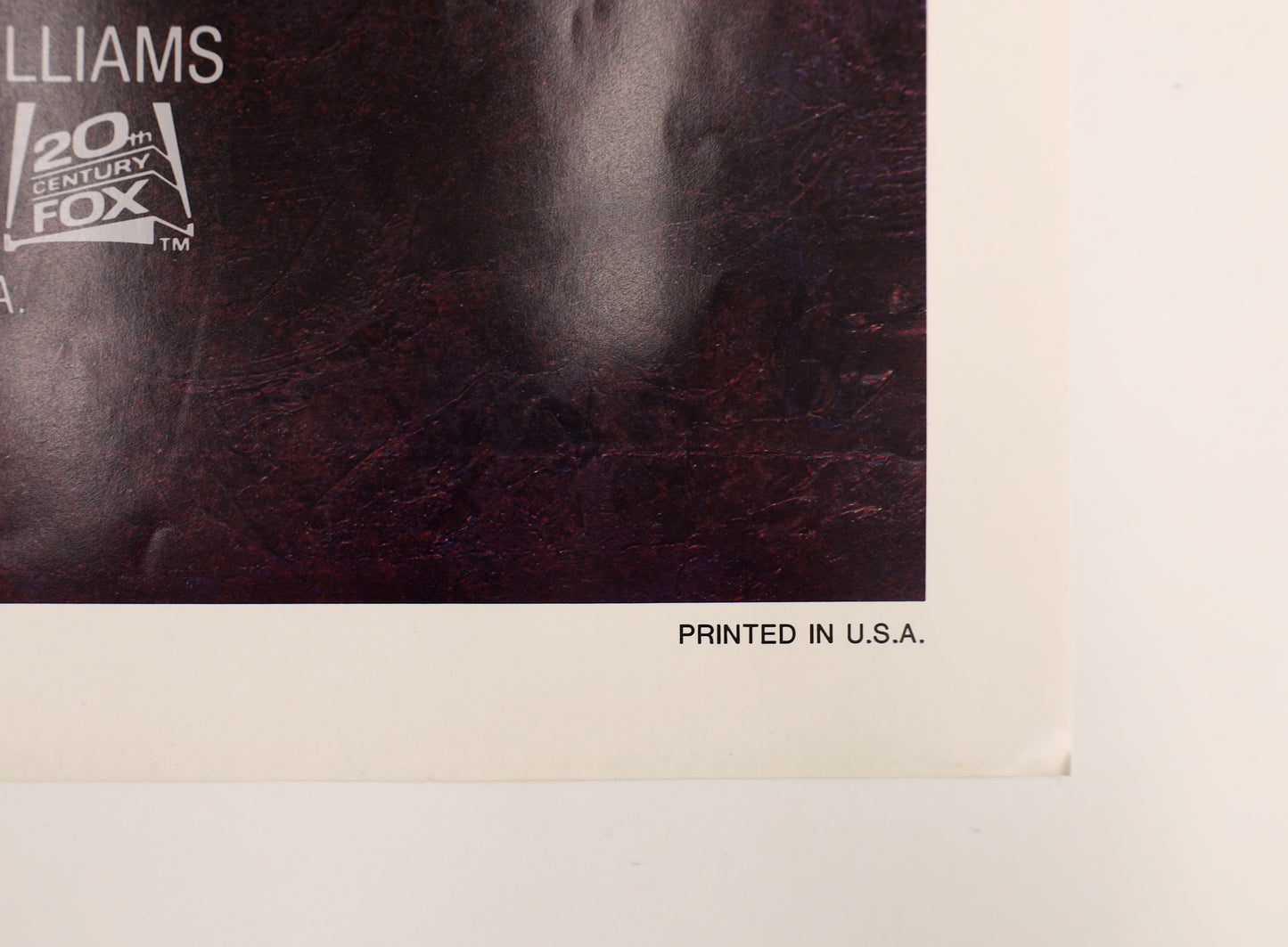 Close-up of lower right corner of Return of the Jedi 1985 re-release one sheet showing the 20th Century Fox logo and Printed in U.S.A. text.