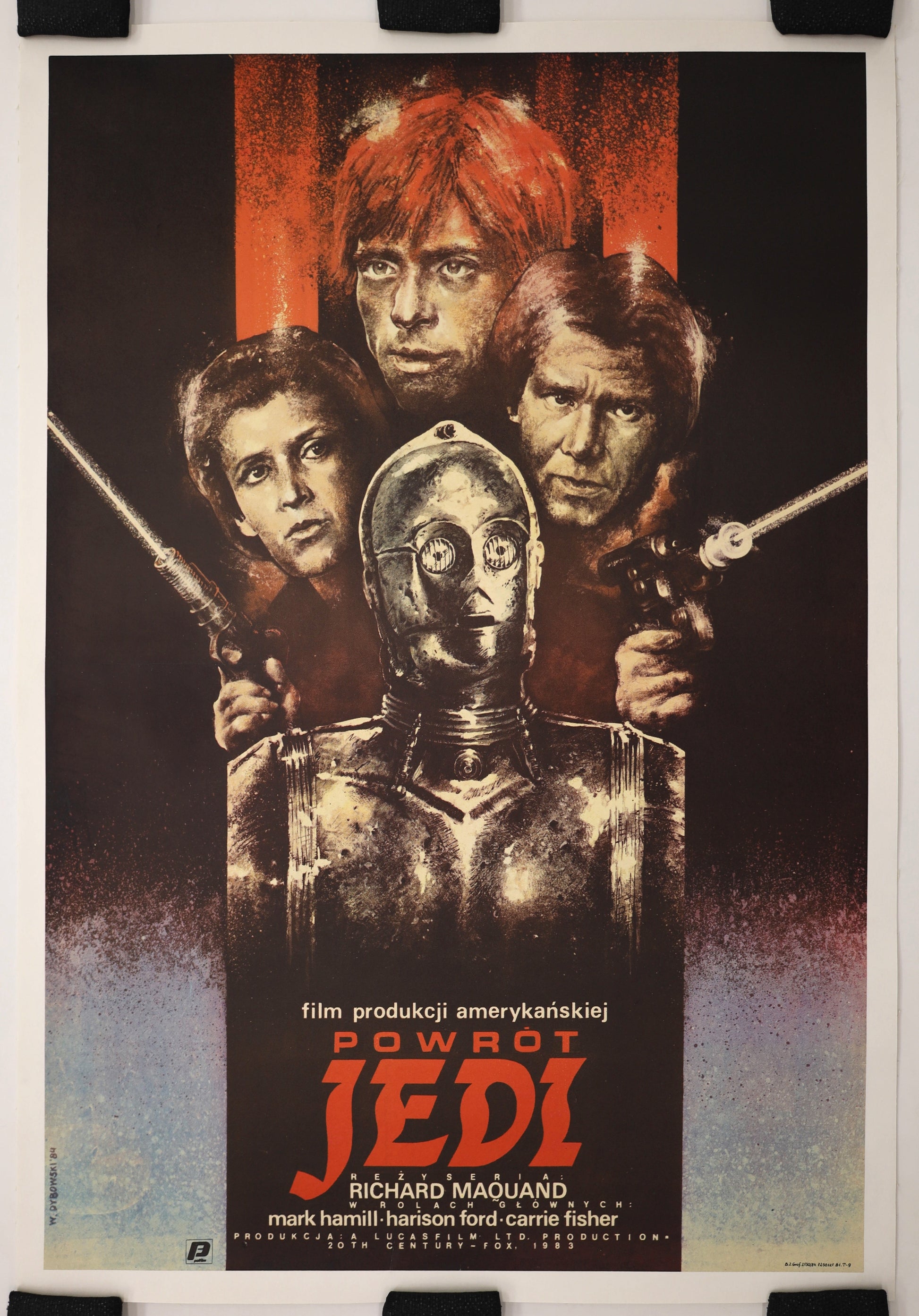 Original 1983 Return of the Jedi Polish movie poster featuring distinctive Polish artwork.