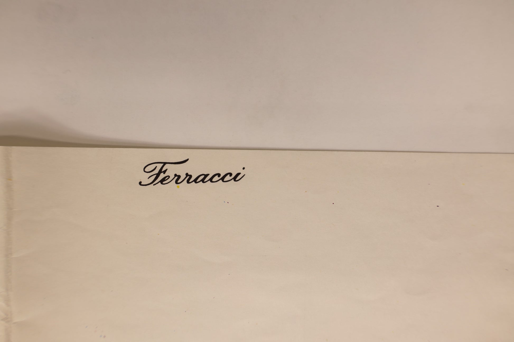 Detail of the Star Wars 1977 French double panel poster showing René Ferracci’s printed signature.