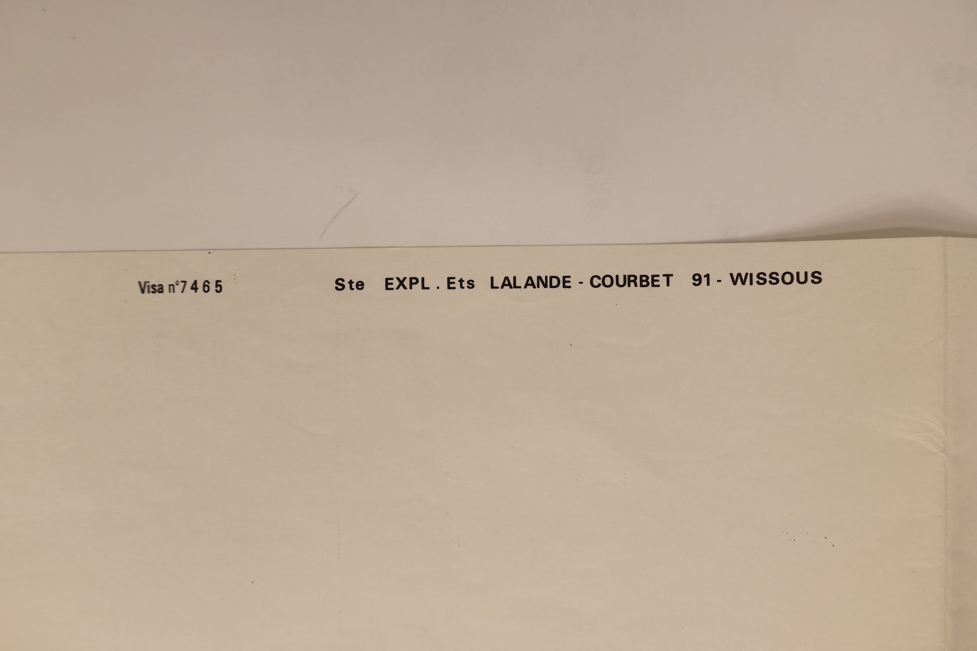 Detail of the reverse of the Star Wars 1977 French double panel poster showing the Lalande-Courbet, Wissous printer marking.