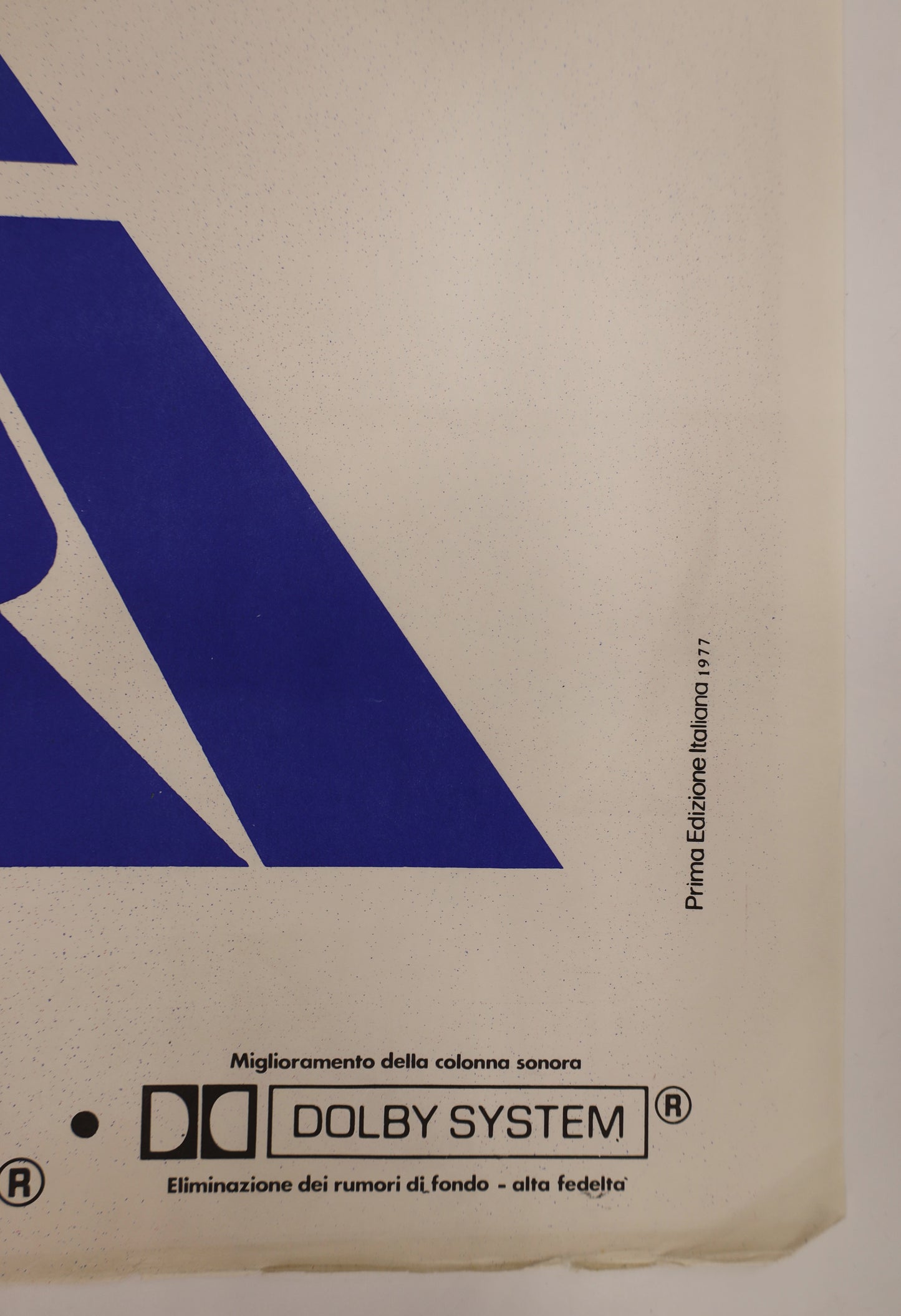 Printer and production detail from original 1977 Star Wars Italian Due Fogli movie poster.