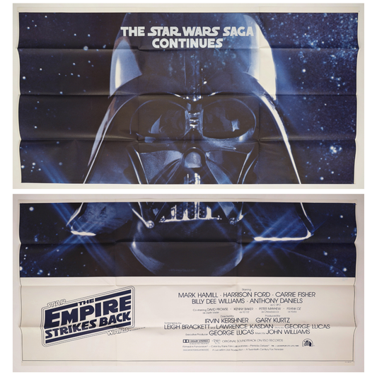 Original 1980 Star Wars: The Empire Strikes Back foreign six sheet movie poster featuring Darth Vader artwork.