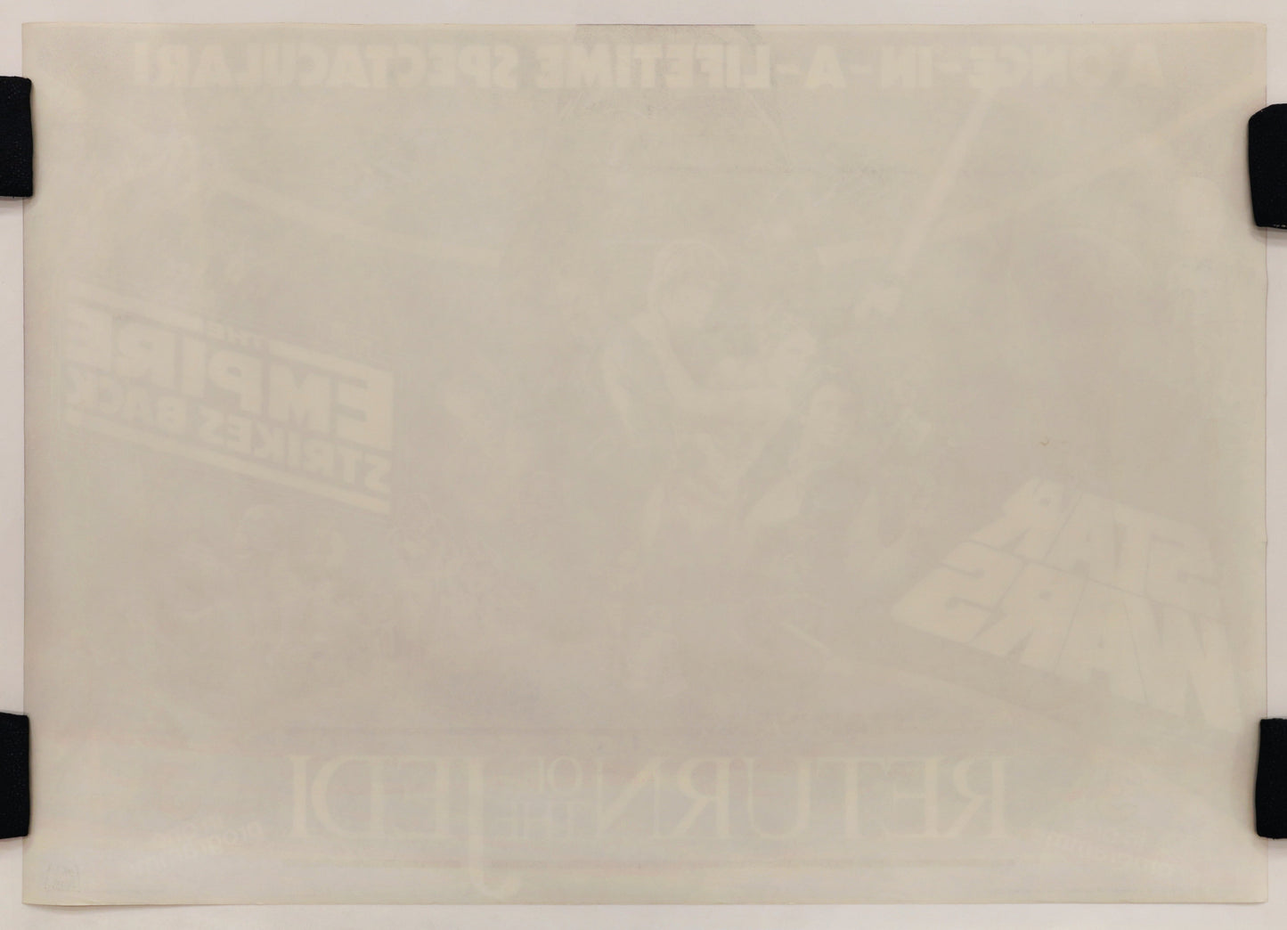 Reverse of original 1983 Star Wars Trilogy Program U.K. 30x40 movie poster.