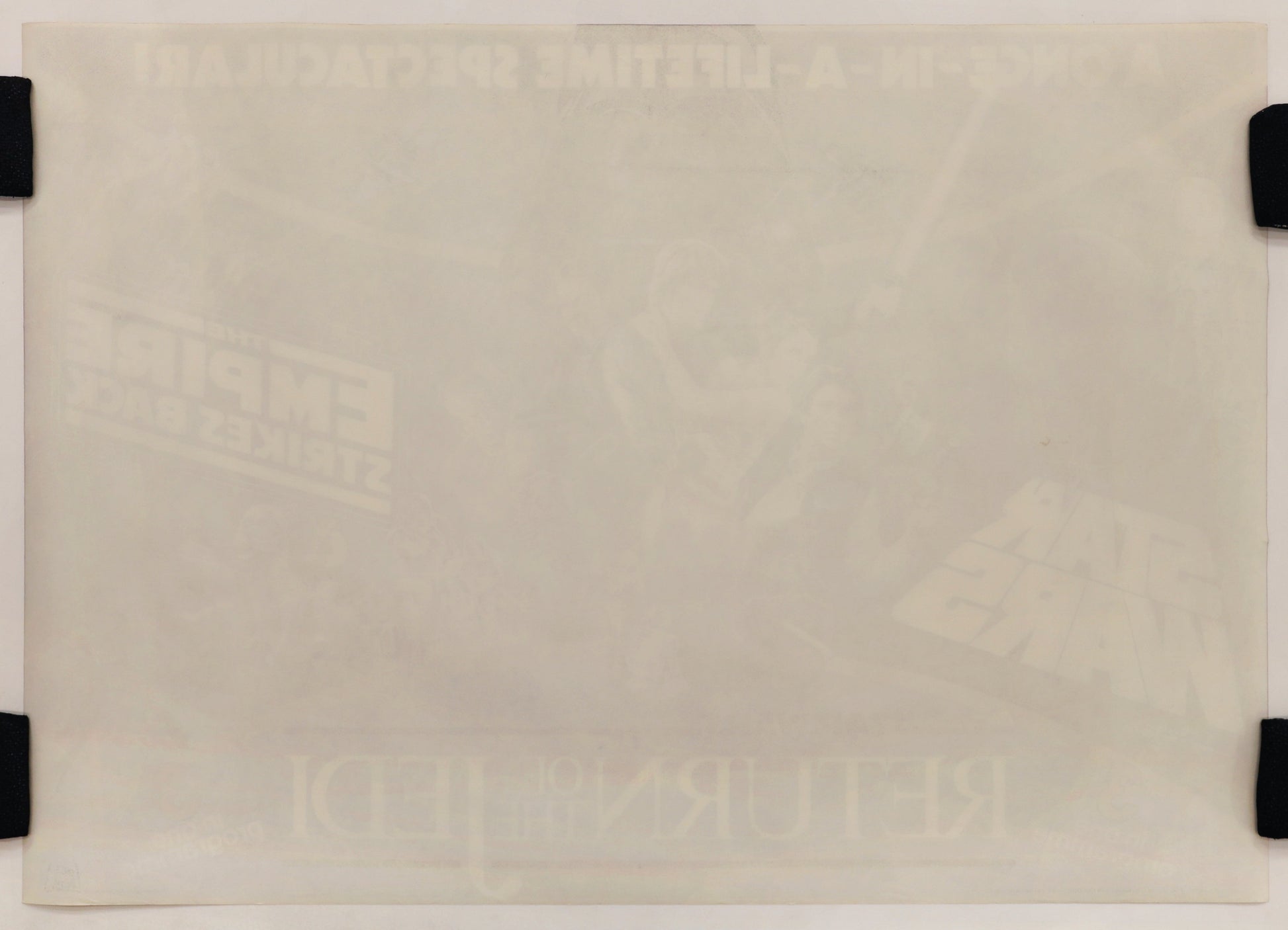 Reverse of original 1983 Star Wars Trilogy Program U.K. 30x40 movie poster.