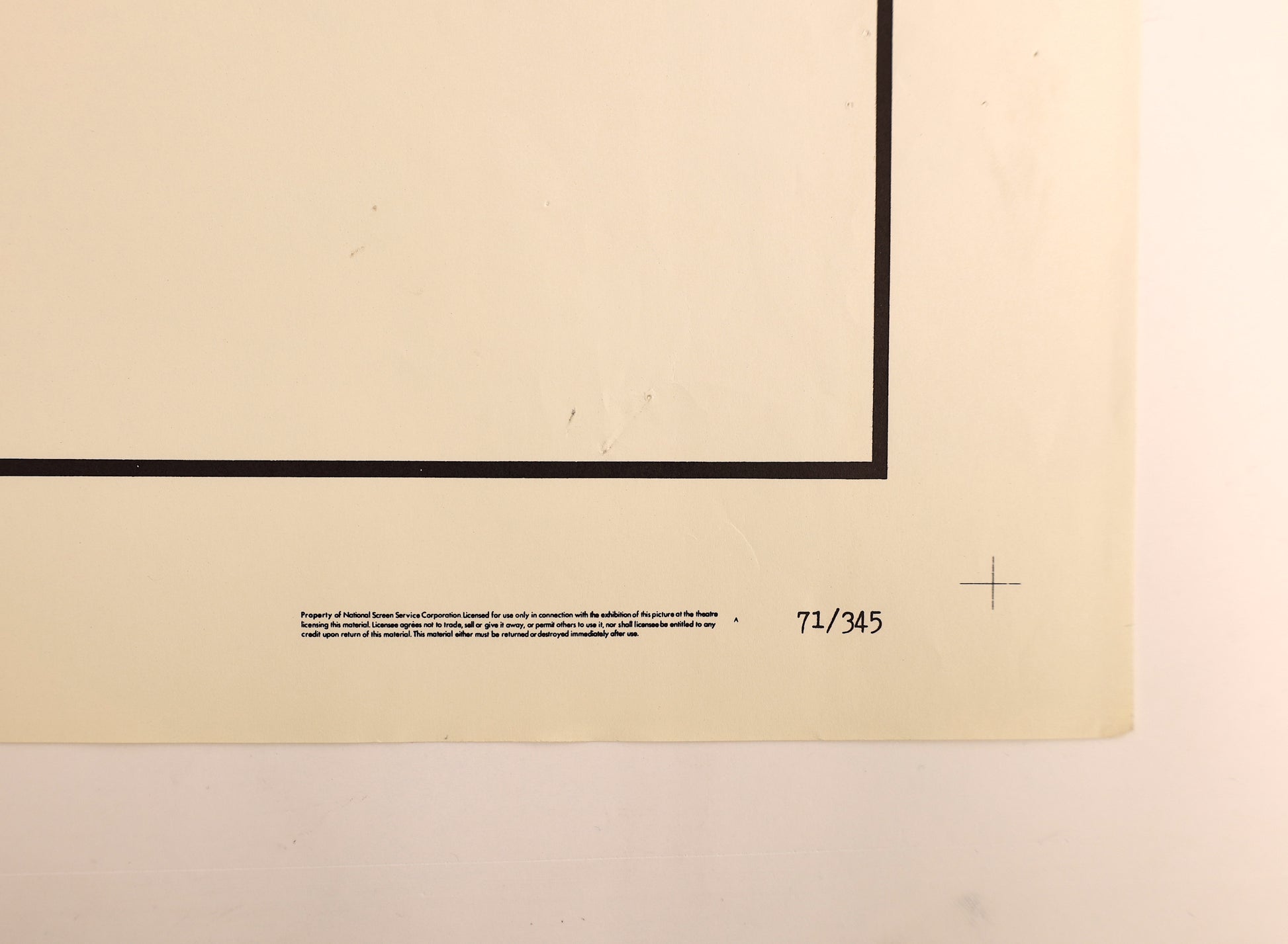 Detail of The Last Picture Show 1971 three sheet poster showing National Screen Service text and the 71/345 identification number.