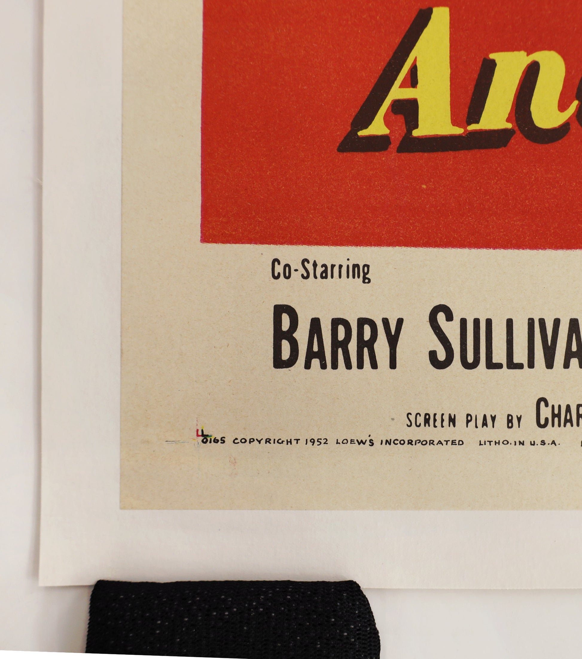 Title and cast detail from original 1952 The Bad and the Beautiful U.S. one sheet movie poster.