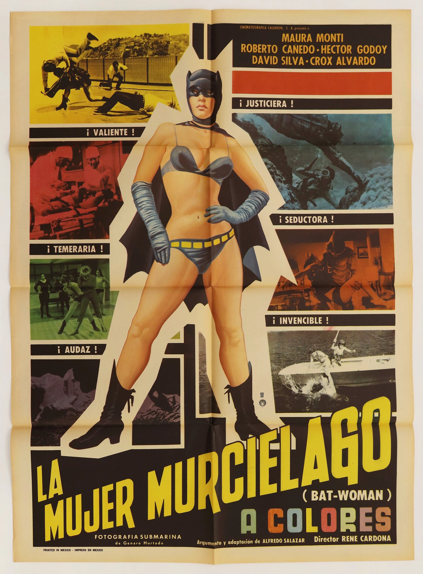 Original 1968 The Bat-Woman (La Mujer Murciélago) Mexican one sheet movie poster.
