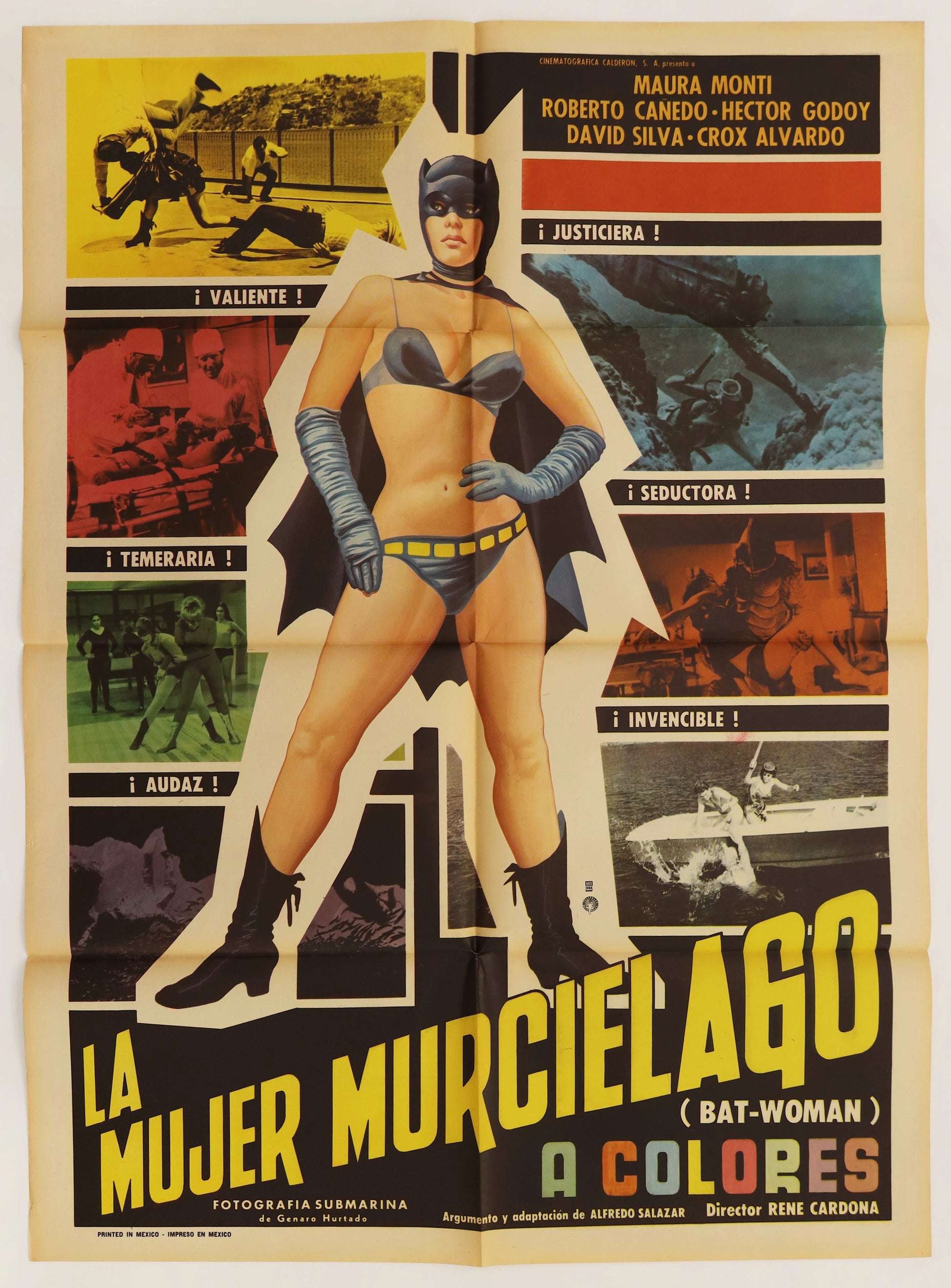 Original 1968 The Bat-Woman (La Mujer Murciélago) Mexican one sheet movie poster.