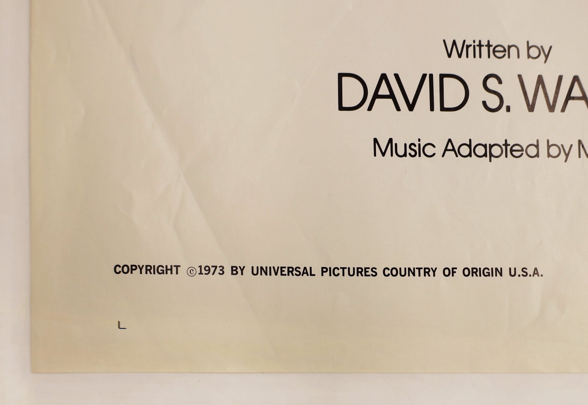 Credits detail from original 1973 The Sting U.S. one sheet movie poster.